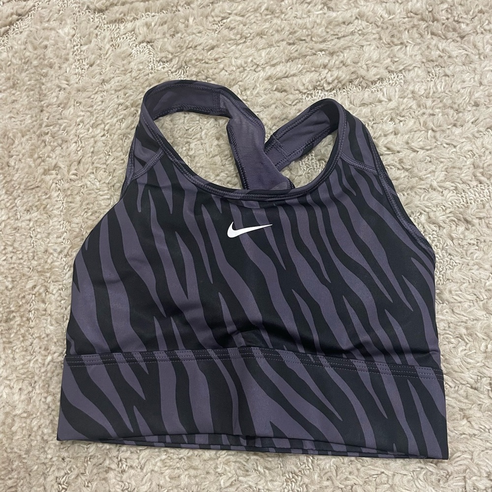 Nike Zebra Pattern Sports Bra Purple/ Black size S